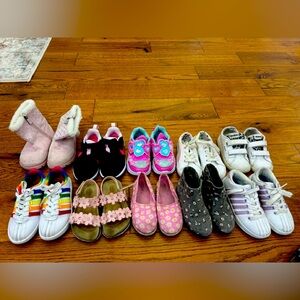 Great used condition Lot of 10 sizes 8-10.5 girl shoes